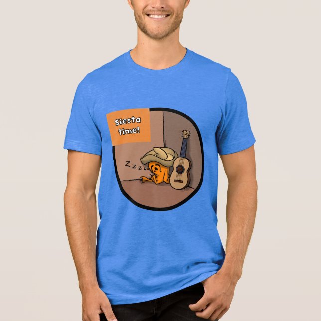 Frijole Frog Siesta Men's Blue T-Shirt Tri-Blend Shirt (Vorderseite)