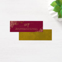 Frills d'or sur Maroon Wedding RSVP Carte en ligne