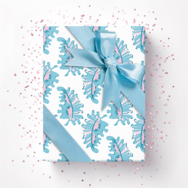 Frilly Frond in Pink and Aqua Geschenkpapier (Von Creator hochgeladen)
