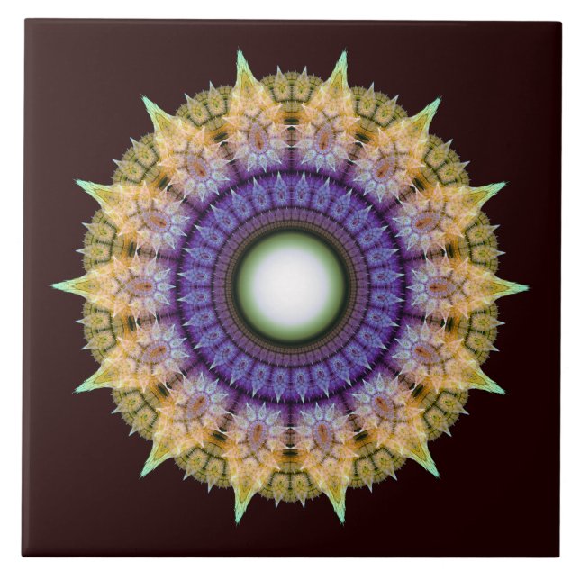 Frily strahlende farbenfrohe Muster Fliese (Vorderseite)