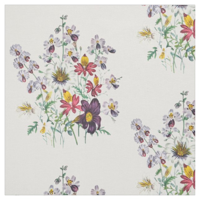 Fringeblumen und samtene Trompeten-Blume Stoff (Muster)