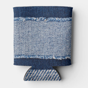 Fringed denim blauen Jeans Rahmen. Dosenkühler