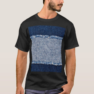 Fringed denim blauen Jeans Rahmen. T-Shirt