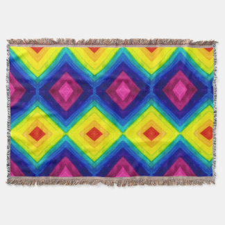 Fringed Gradient Prism Rainbow Art Throw Blanket Decke