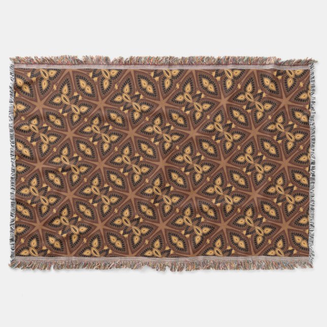 Fringed Throw couverture tribale motif géométrique (Devant)