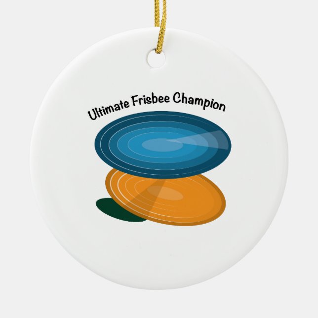 Frisbee-Champion Keramik Ornament (Vorne)
