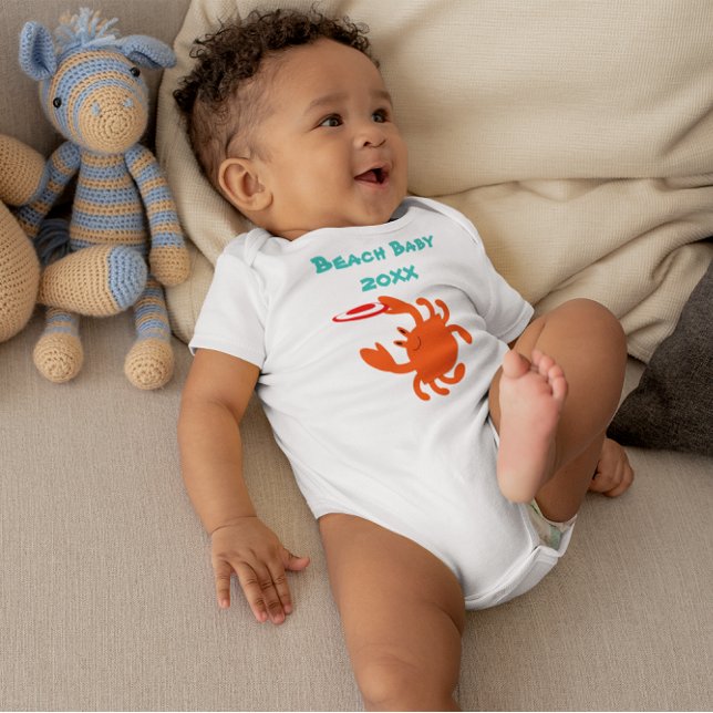 Frisbee Crab Beach Baby Personalisiert Strampler (Von Creator hochgeladen)