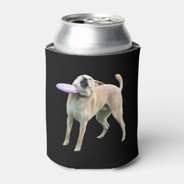 Frisbee Dog Meme Doppelseitiges Schwarz Dosenkühler (Kanne Vorderseite)