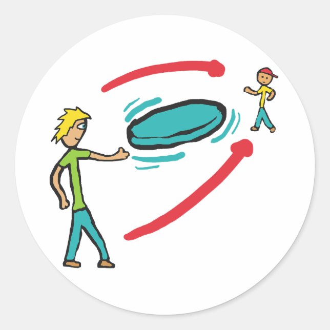 Frisbee Flying Disk Runder Aufkleber (Vorderseite)