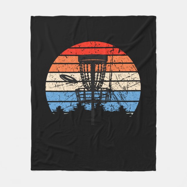 Frisbee Golf Disc Golf Retro Fleecedecke (Vorderseite)
