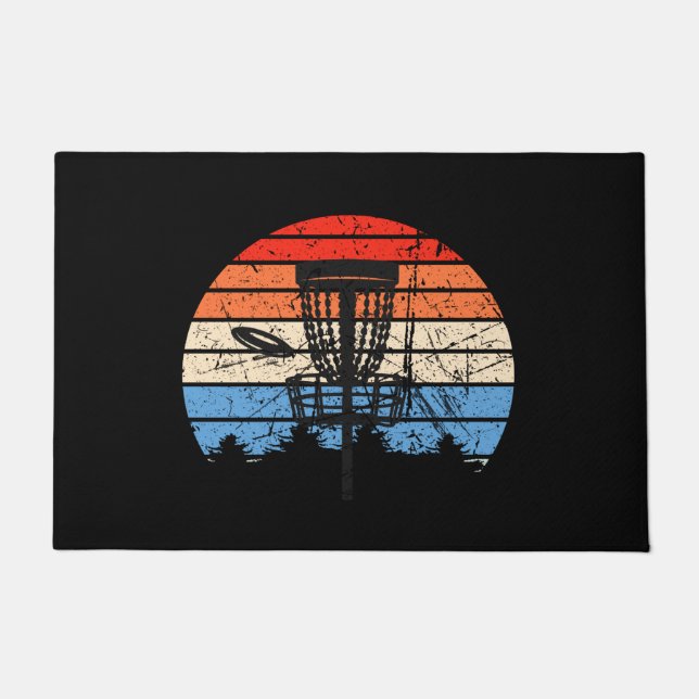 Frisbee Golf Disc Golf Retro Fußmatte (Vorderseite)