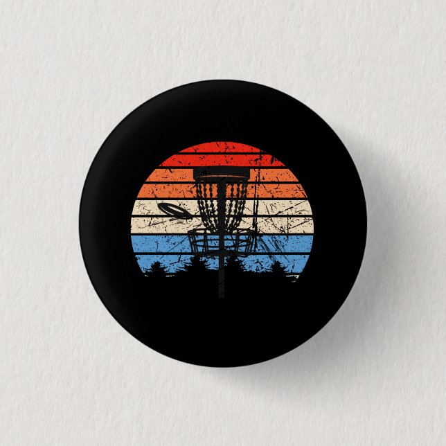 Frisbee Golf Disk Golf Retro Button (Vorderseite)