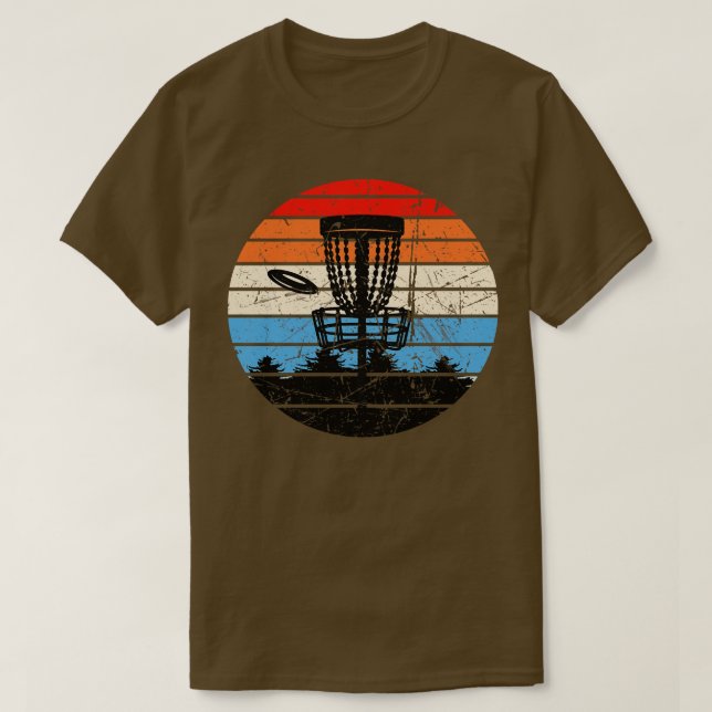 Frisbee Golf Disk Golf Retro T-Shirt (Design vorne)