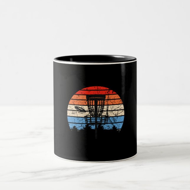 Frisbee Golf Disk Golf Retro Zweifarbige Tasse (Mittel)