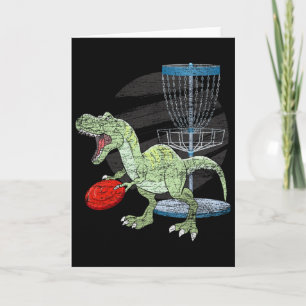 Frisbee Golfer T Rex Dinosaur Golf Spieler Dino Di Karte
