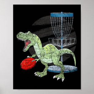 Frisbee Golfer T Rex Dinosaur Golf Spieler Dino Di Poster