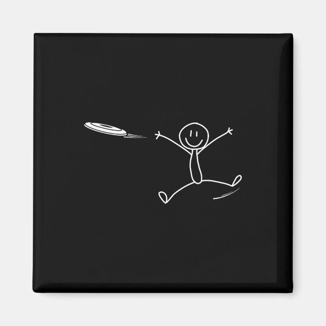 Frisbee Stickman Disc Golf Lustiges Ultimate Frisb Magnet (Vorne)