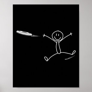 Frisbee Stickman Disc Golf Lustiges Ultimate Frisb Poster