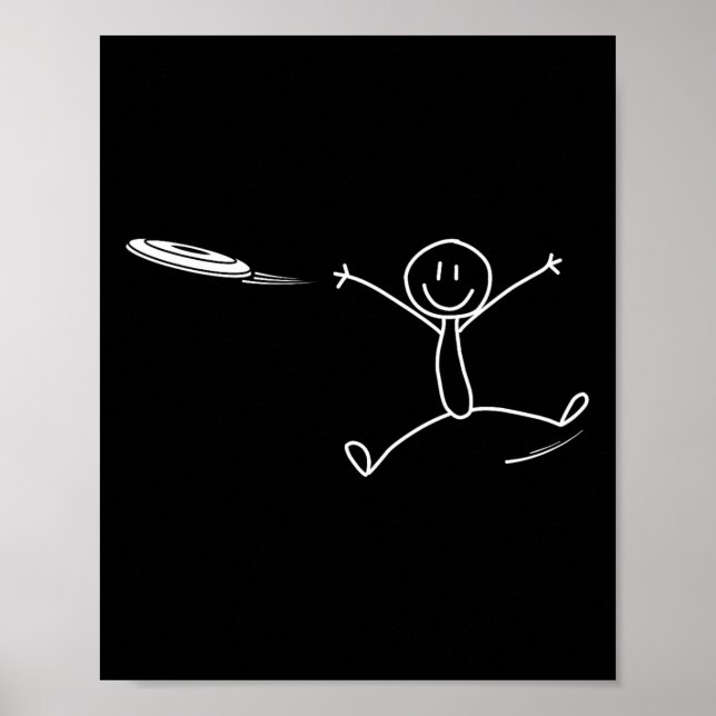 Frisbee Stickman Disc Golf Lustiges Ultimate Frisb Poster (Vorne)