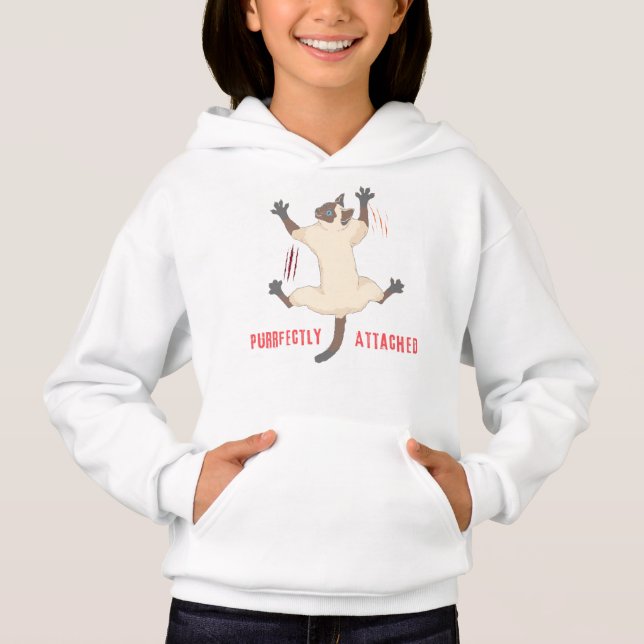 Frisch angefügte Katze - Funny Clingy Kitty Women Hoodie (Vorderseite)