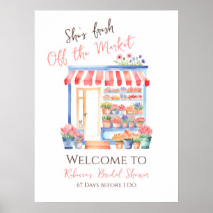 Frisch auf dem Markt Florales Hochzeitsdusche Will Poster