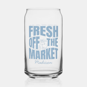 Frisch auf dem Markt Whimsical Blaue Brautparty Dosenglas