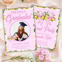 Frisch diplomierte Pink Lemon Foto-Abschlussfeier