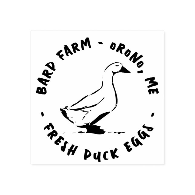 Frisch entbeinte Eier Ente Silhouette Eierkarton Gummistempel (Prägung)
