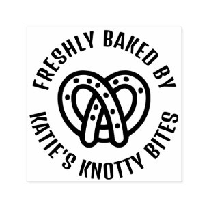 Frisch gebackene Brezel personalisierter Kleinbetr Permastempel