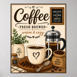 Frisch gebrühtem Kaffee Poster