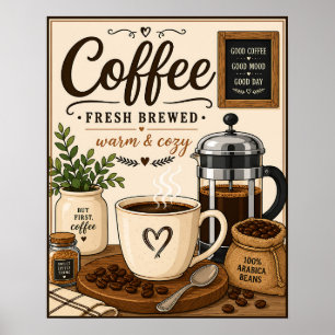 Frisch gebrühtem Kaffee Poster