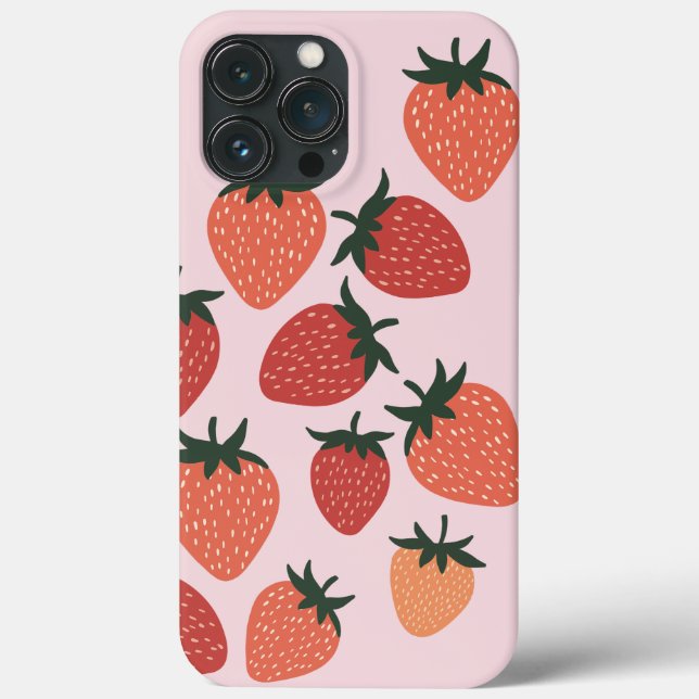 Frisch geerntete Erdbeeren auf rosa Case-Mate iPhone Hülle (Rückseite)