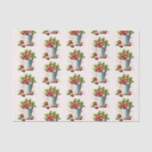 Frisch gepickte Erdbeeren im Schaufelmuster Seidenpapier