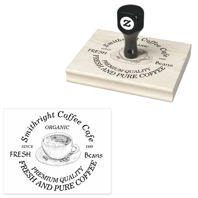 frisch gerösteter Kaffee-Cup Gummistempel (Stempel)