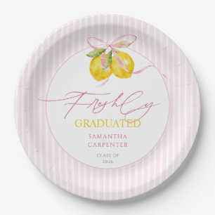 frisch graduierte Lemon rosafarbene Schleife Absch Pappteller