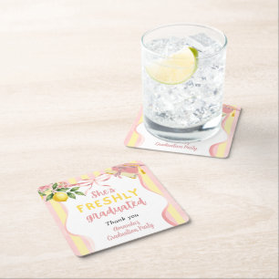 Frisch graduierte Limonade-Limette-Abschlussfeier Rechteckiger Pappuntersetzer