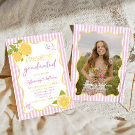 Frisch graduierte Zitrone Abschlussfeier Einladung