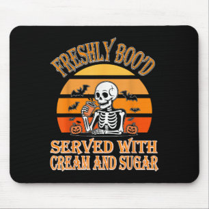 Frisch mit Boo’d Kaffee Skelett Halloween Lustig S Mousepad