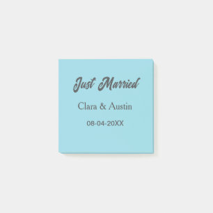 Frisch Vermählt Name des Paares Datum Jahr Hochzei Post-it Klebezettel