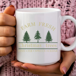 Frisch vom Bauernhof Weihnachts-Kiefern Kaffeetasse