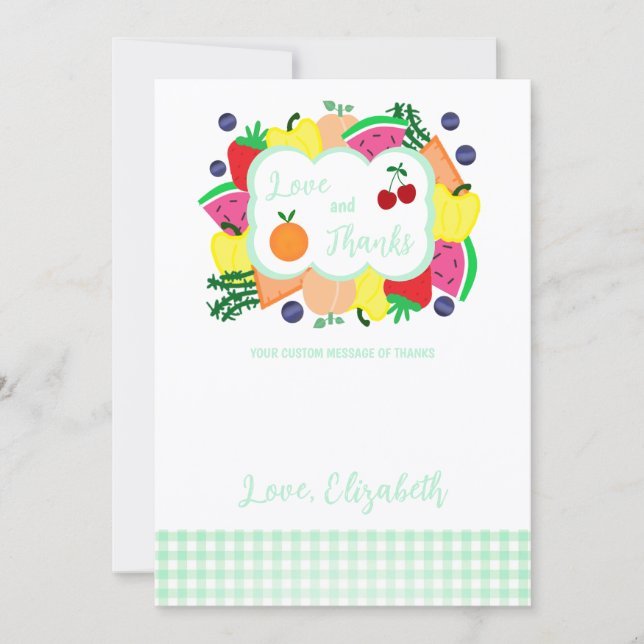 Frisch vom Markt: Brautparty Dankeskarte (Vorderseite)