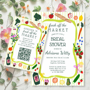 FRISCH VOM MARKT Brautparty INDIVIDUELLER QR-Code RSVP Karte