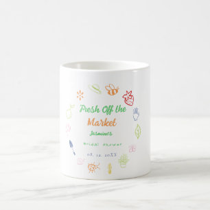 Frisch vom Markt Handgezeichnete Brautparty Kaffeetasse
