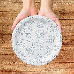 Frisch vom Markt Whimsical Blaue Brautparty Pappteller