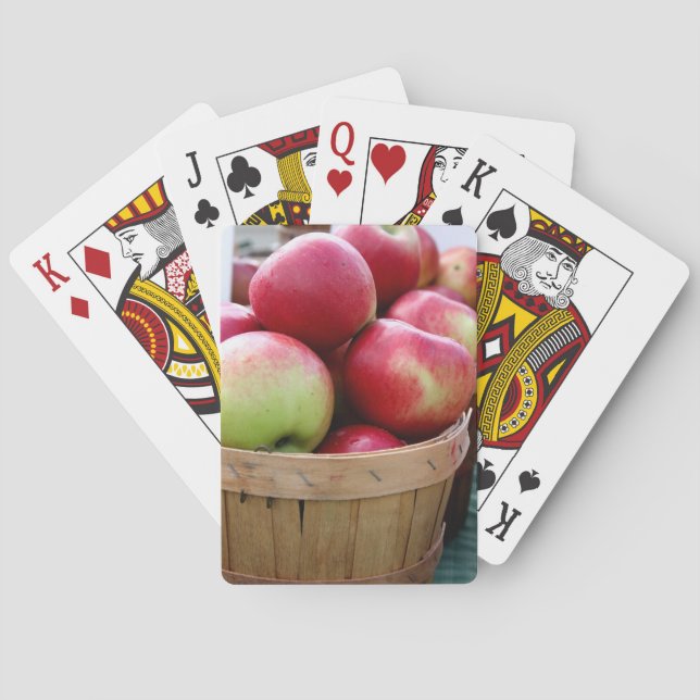 Frischäpfel im Korb auf dem Bauer Markt Spielkarten (Rückseite)