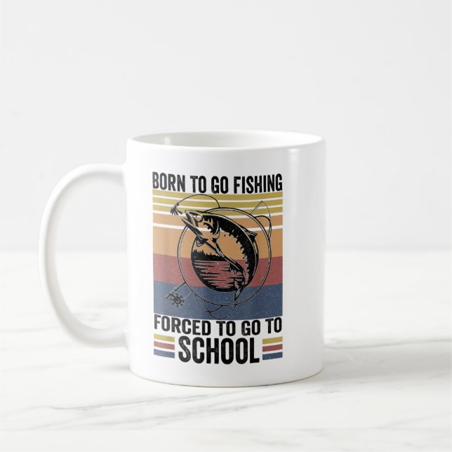 Frischbarsch Fische Fischer Kinder Geboren gehen Kaffeetasse (Links)