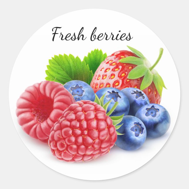Frischbeeren Runder Aufkleber (Vorderseite)