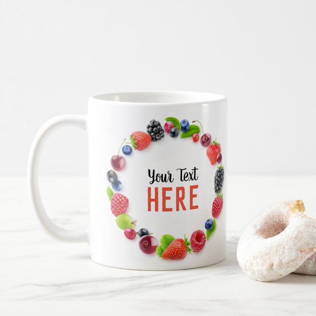 Frischbeerrahmen Kaffeetasse (Mit Donut)