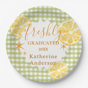Frische Absolventen-Limonaden-Gingham Pappteller
