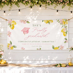 Frische Absolventen-Limonen-Rosa-Blumen-Abschlussf Banner